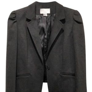 H&M Black Blazer with Ruched Shoulders